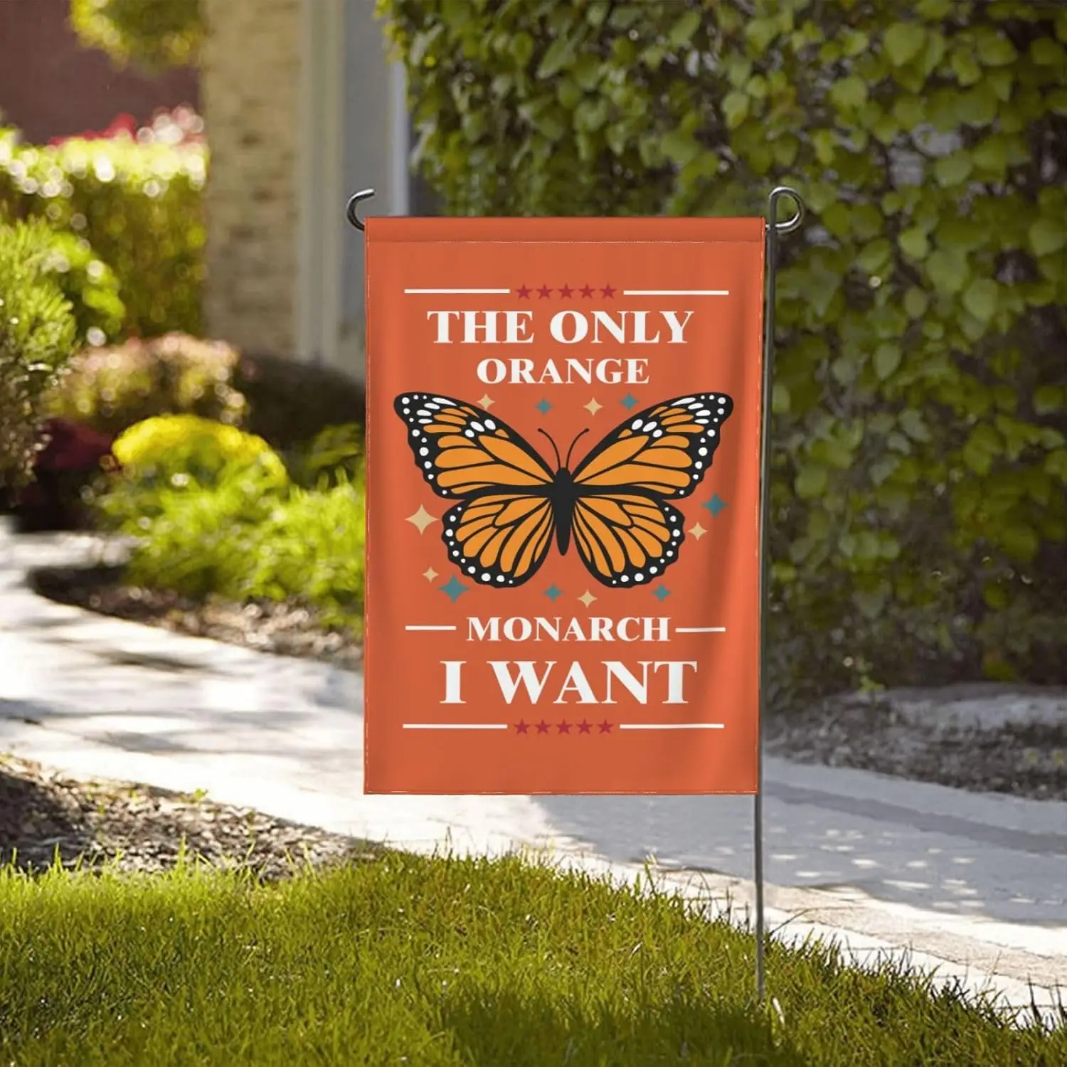 28x40 The Only Orange Monarch I Want Garden Flag Flags Decorative Yard Sign for Outside Patio Lawn HHZ UUV HHM WZZ yyi