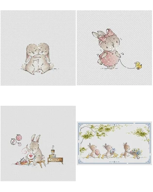 Cross Stitch Kit Package Greeting Needlework Counted Cross-Stitching Kits New Style Counted Cross stich Cute Little Rabbit