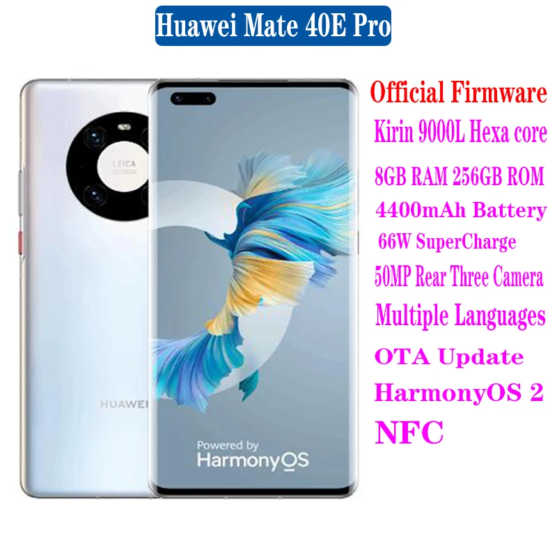 New Huawei Mate 40E Pro 5G SmartPhone Kirin 9000L 8GB RAM 256GB ROM 6.76