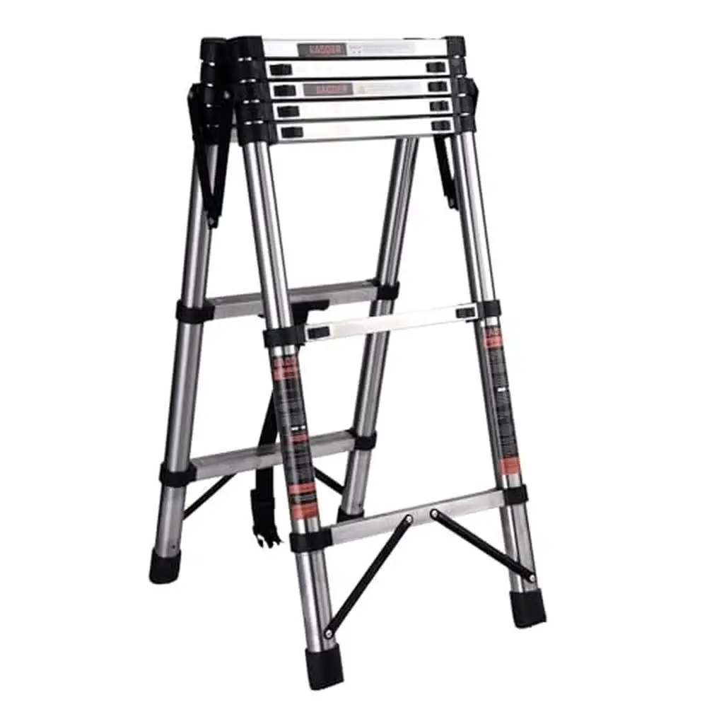 Échelle télescopique pliante légère en aluminium, cadre en A, vitesse 330, stabilisateur de capacité artérielle, outil antidérapant, 4,5 pieds