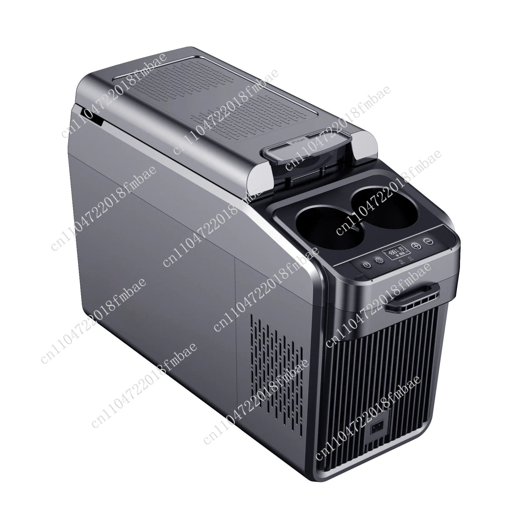 18L Portable Fridge Freezer 12 Volt Refrigerator Armrest Box for Car with Dual Cup Holder Shoulder Belt