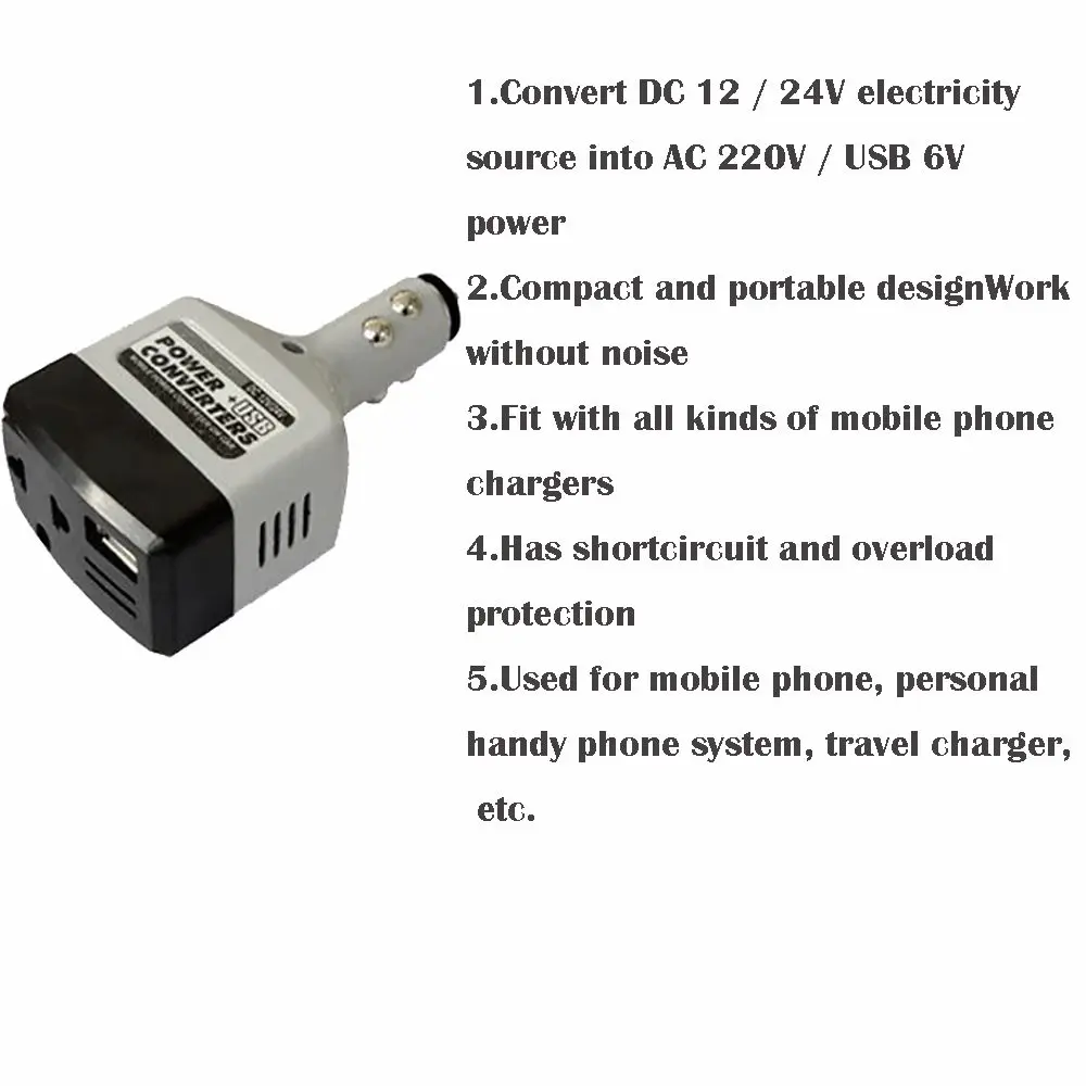 

Car Mobile Converter Vehicle Converters 220V Inverter DC 12V To AC Mobile Converter Car Power Adapter Auto Charger