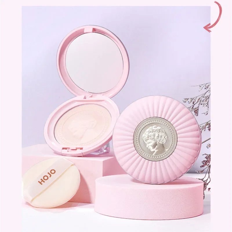 

Heallor Cute Angel Carving Face Pressed Powder Foundation Full Coverage Long Lasting Oil Control Natural Face Powder Mineral Fou