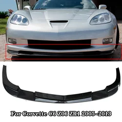 For Chevrolet Corvette C6 Z06 Zr1 2005-2013 WideBody Version Front Bumper Lip Carbon Fiber Look Car Accessories Body Kit
