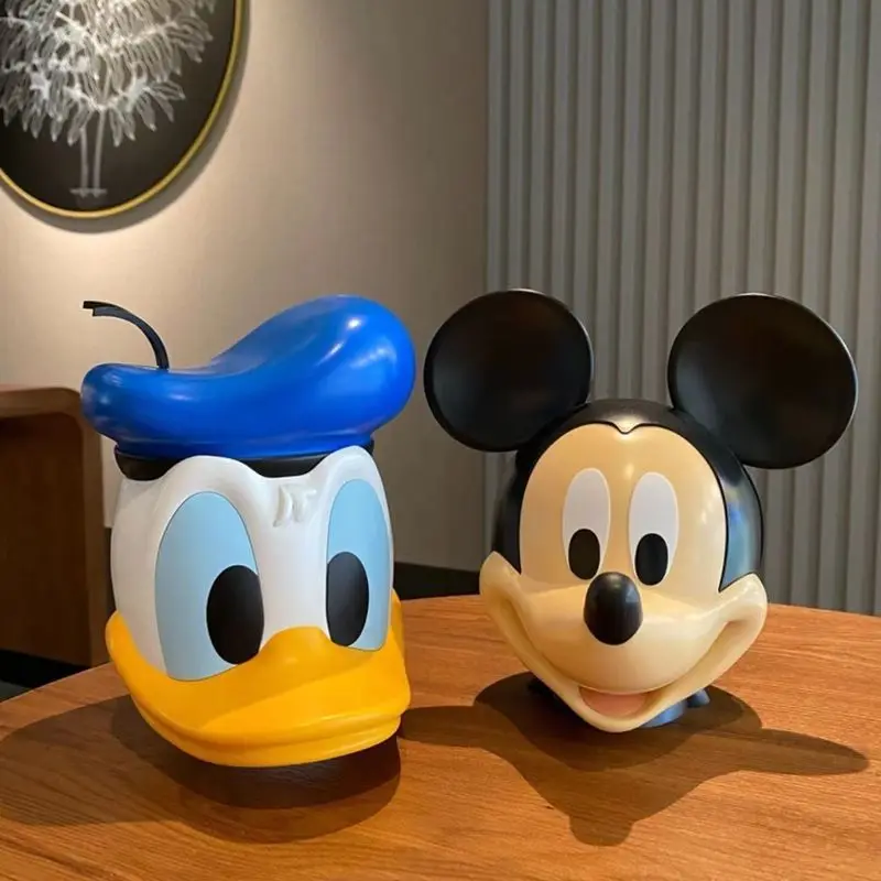 Disney Donald Duck Mickey Mouse Head Piggy Bank Home Ornaments Coin Storage Jar Money Box Figures For Kids Birthday Cute Gifts