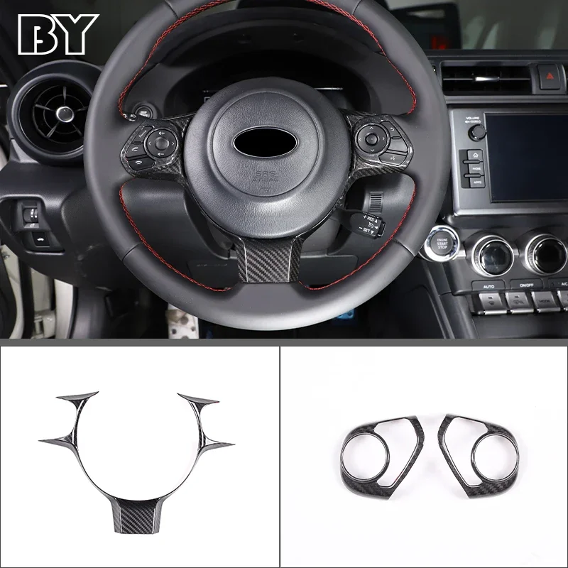 

Car Steering Wheel Panel Cover Sticker Trim For Toyota 86/Subaru BRZ 2017-2022 Auto Accessories Real Carbon Fiber