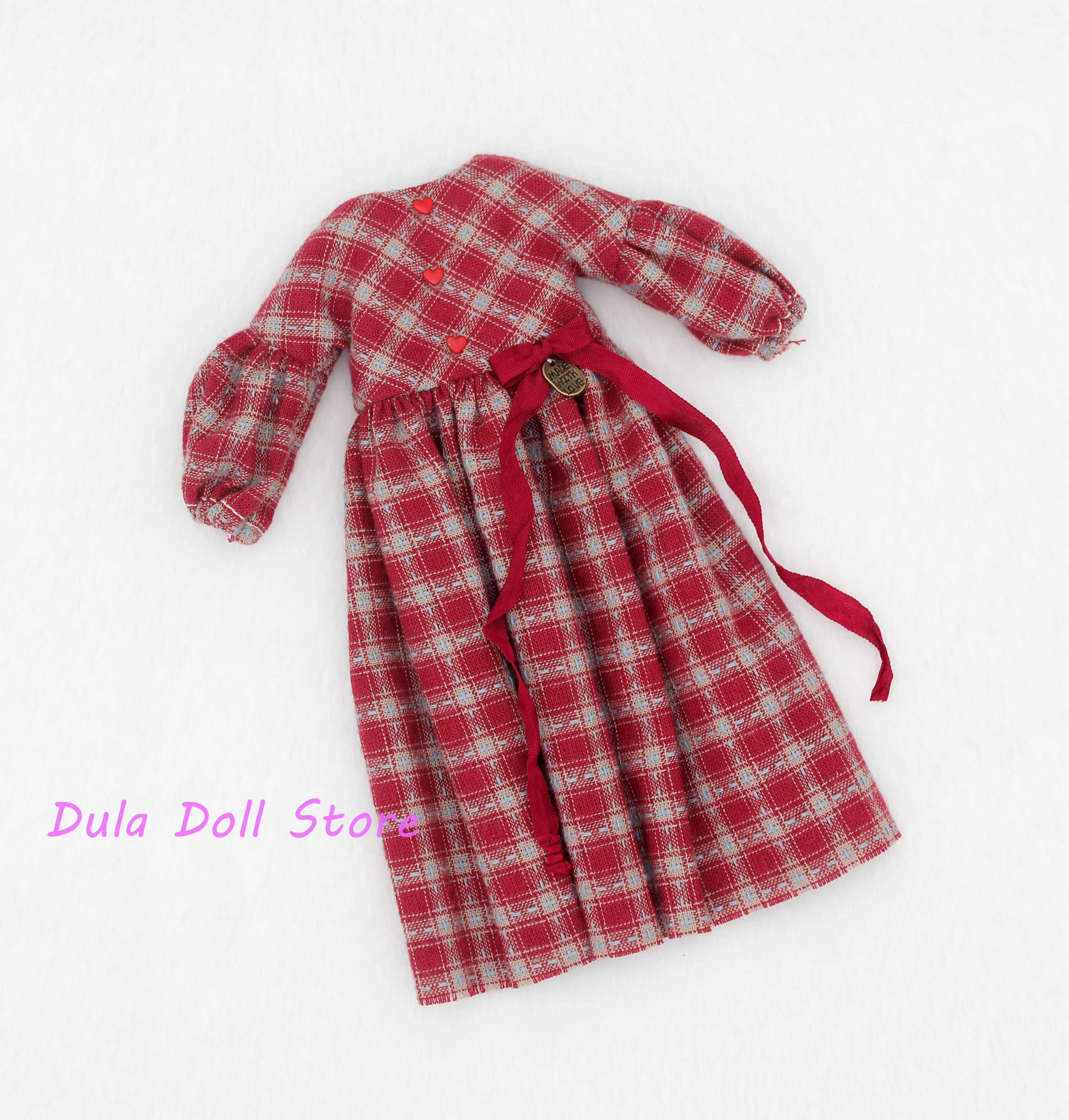 

Dula Doll Clothes Dress 2026 Red diamond grid dress Blythe ob24 ob22 Azone Licca ICY JerryB 1/6 Doll Accessories