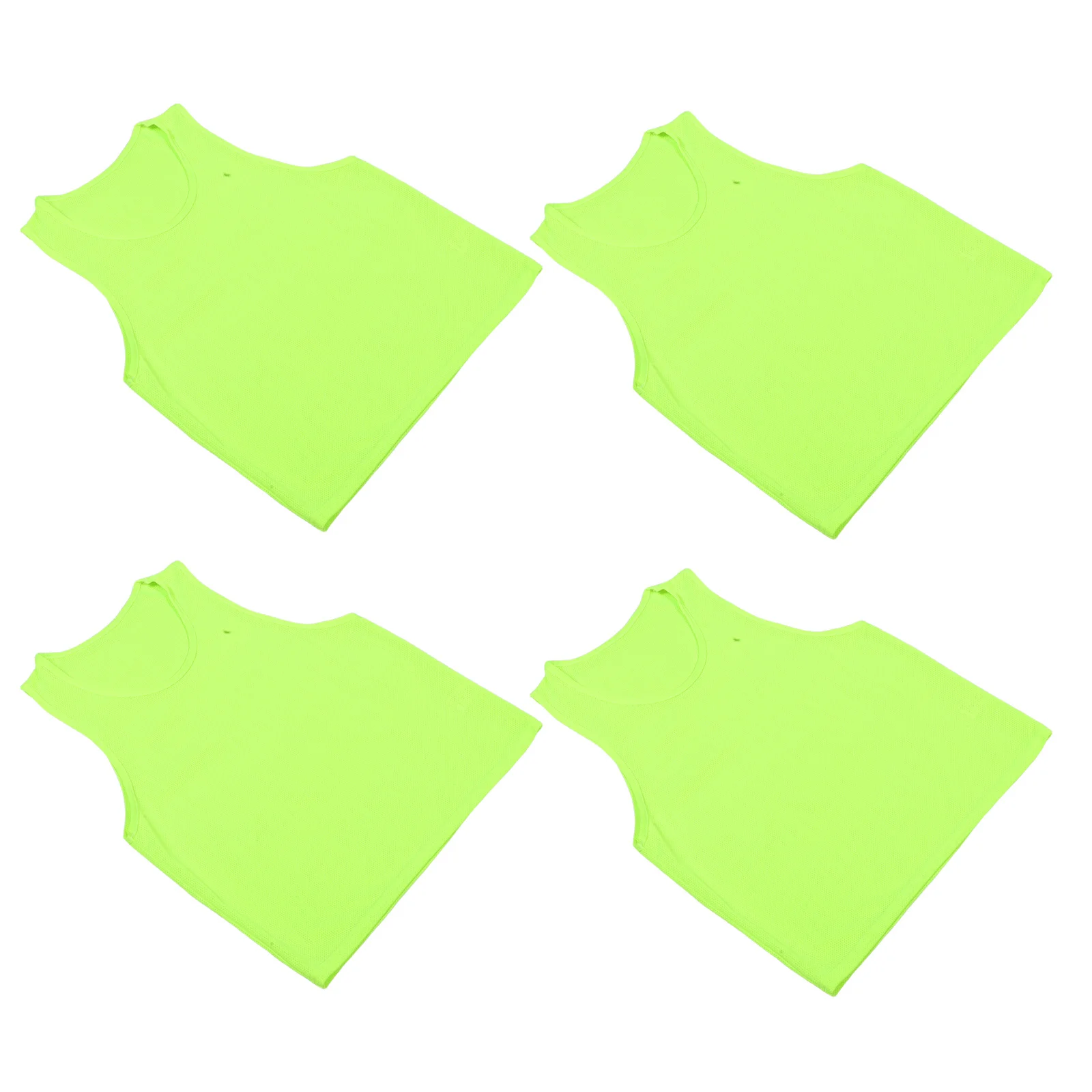 

4pcs Kids Training Vests Breathable Mesh High Visibility Adjustable For Soccer Basketball Practice Youth Sports Team Play