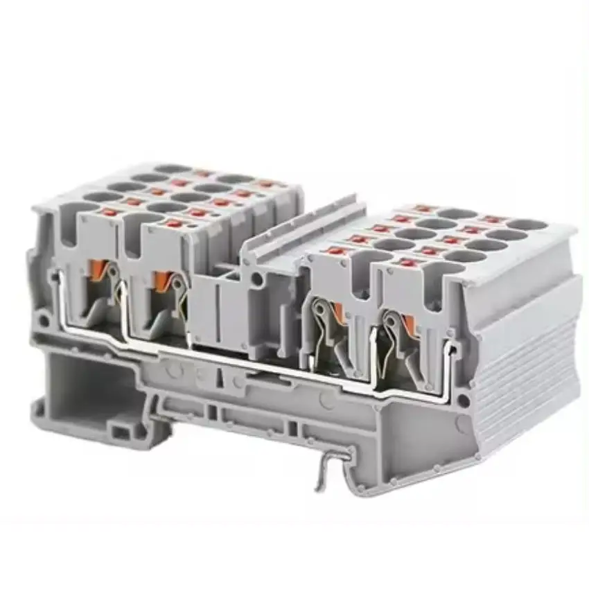 80pcs PT4-QUATTRO 4m㎡ Top Contact Push-In Top Wiring Spring Cage RPV4-QUATTRO Din Rail Terminal Block Approved by U/L CE RoHS