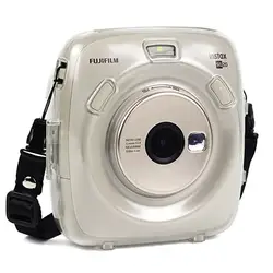 Dla Fujifilm Instax SQ20 Mini kamera przezroczysta powłoka kryształowa osłona ochronna na aparat futerał ochronny z paskiem