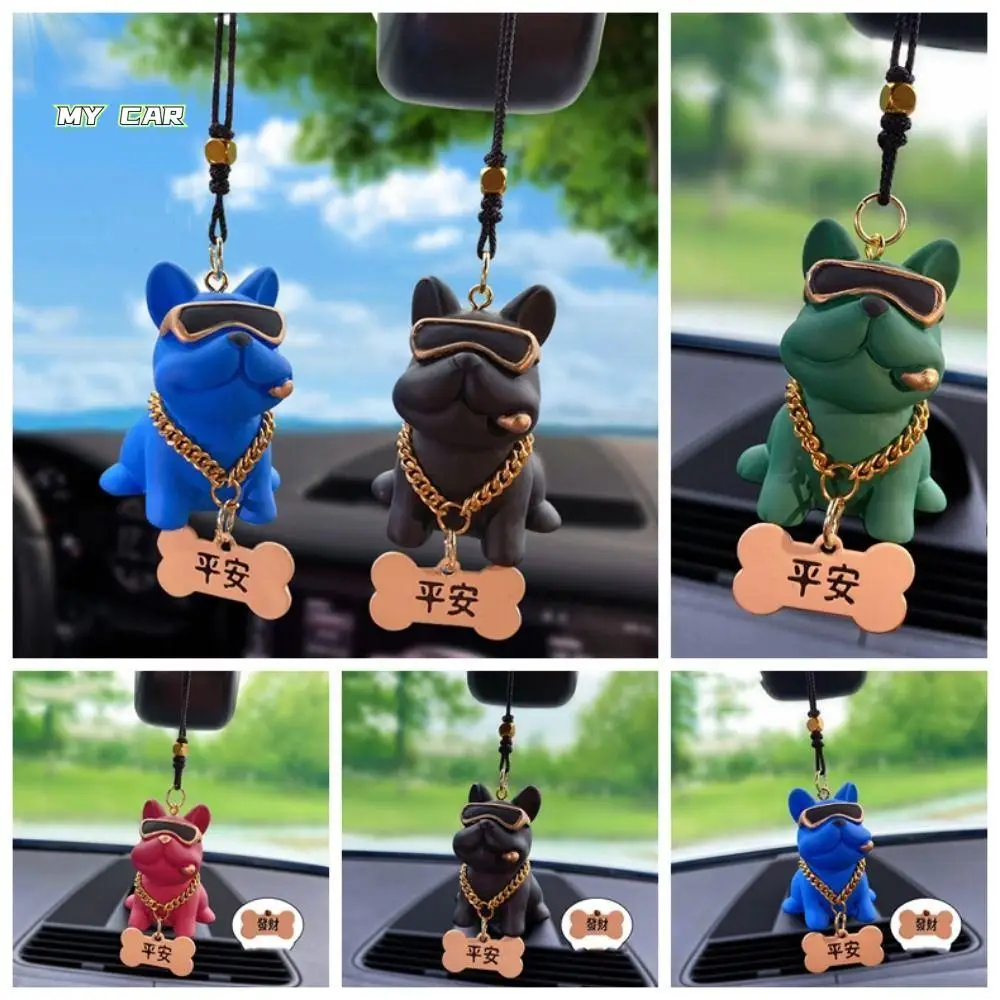 

Bulldog Dog Rear View Mirror Hanging Creative Cool Expression Car Window Pendant Cute Fashion Rearview Mirror Ornament Women