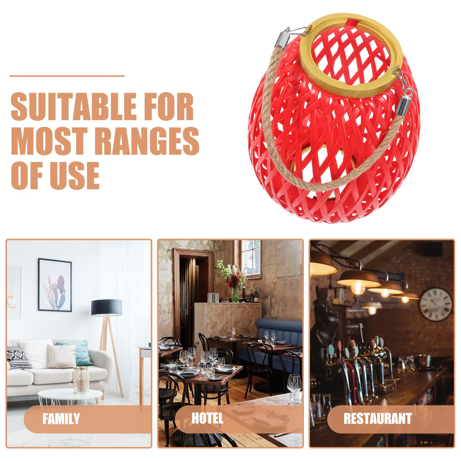 

Woven Lamp Shade Rustic Style Compact Lightweight Pendant Light Cover for Home Restaurant Outdoor Woven Lamp Cover