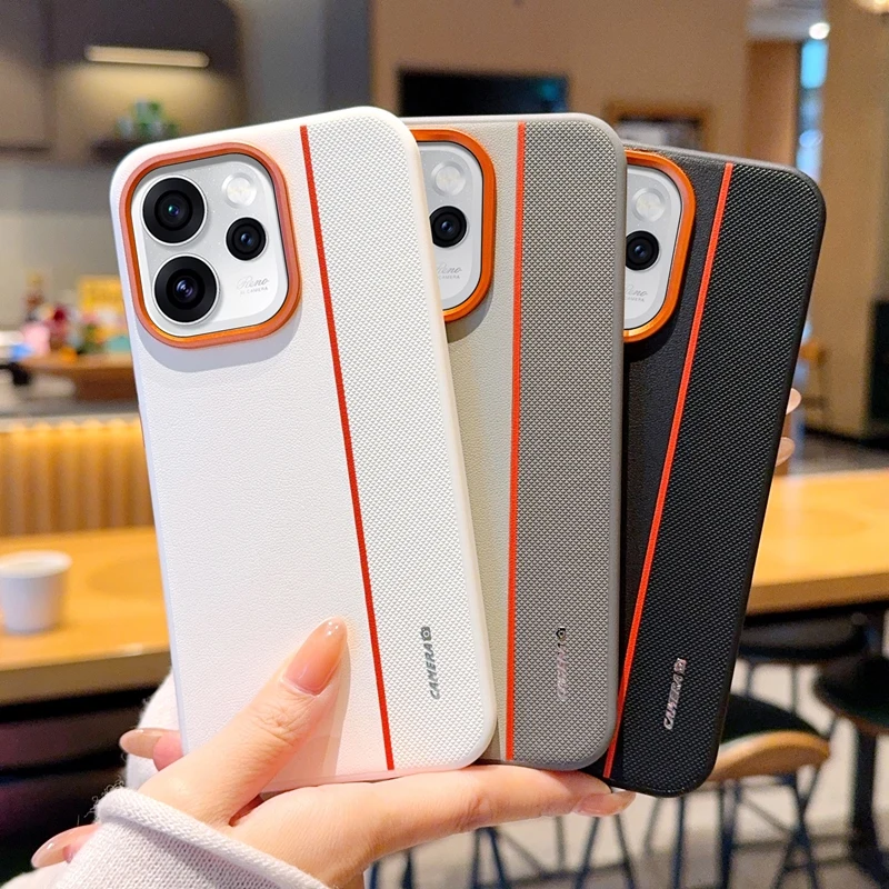 

Чехол для OPPO Reno 15 Pro 15, роскошный ультратонкий защитный чехол из искусственной кожи с цветными сращиваниями для Oppo Reno 15