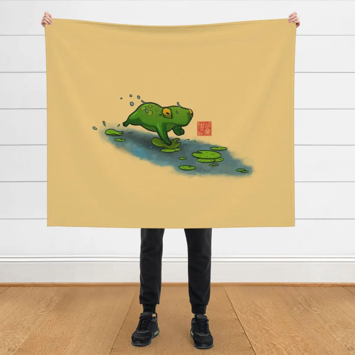 

frog cat lilypads Throw Blanket for babies Decorative Sofas Flannel Fabric Soft Beds Blankets
