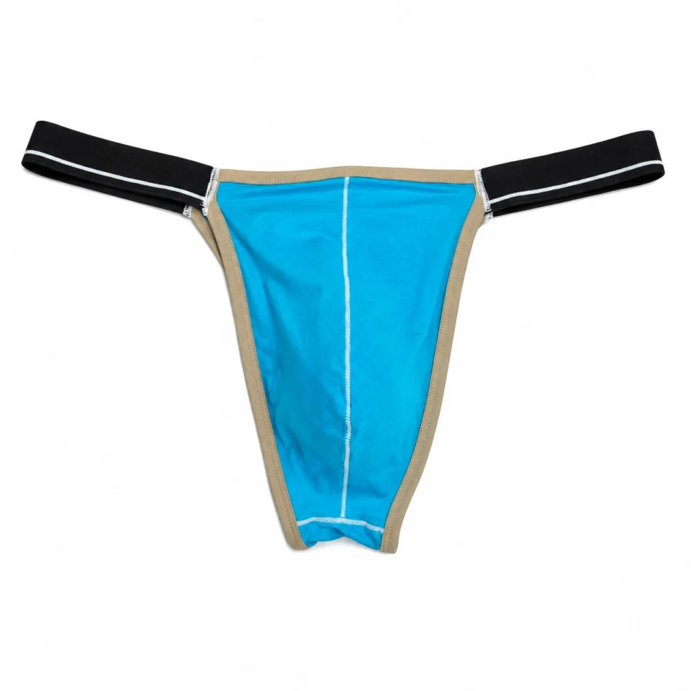 1pc Men High Stretchy G-String Bulge Pouch T-shaped Breathable Soft Brief Middle Waist Underwear XL-5XL Large Size Pantie