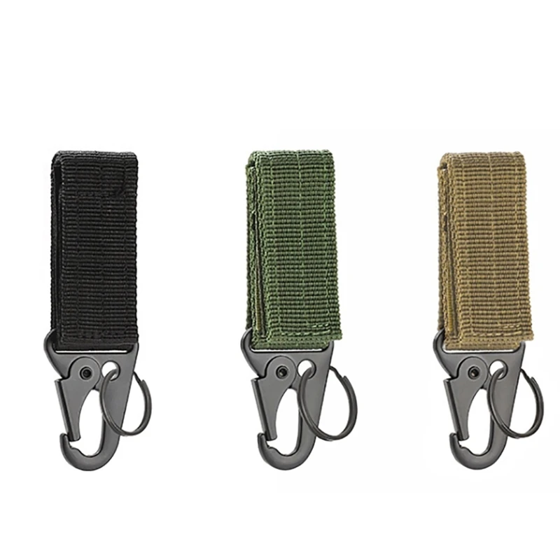 Tactic Keyring Gear Key Keeper Nylon Belt Keychain Clip Webbing Key Clips Buckle Belt Hanging Carabiner Buckle Key Hook R66E