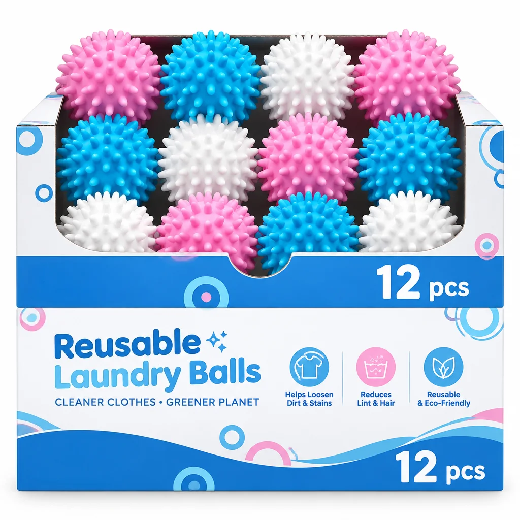 Reusable Laundry Balls Gentle Cleaning Removes Dirt Hair Softens Clothes Prevents Tangling Durable PVC Mixed Colors