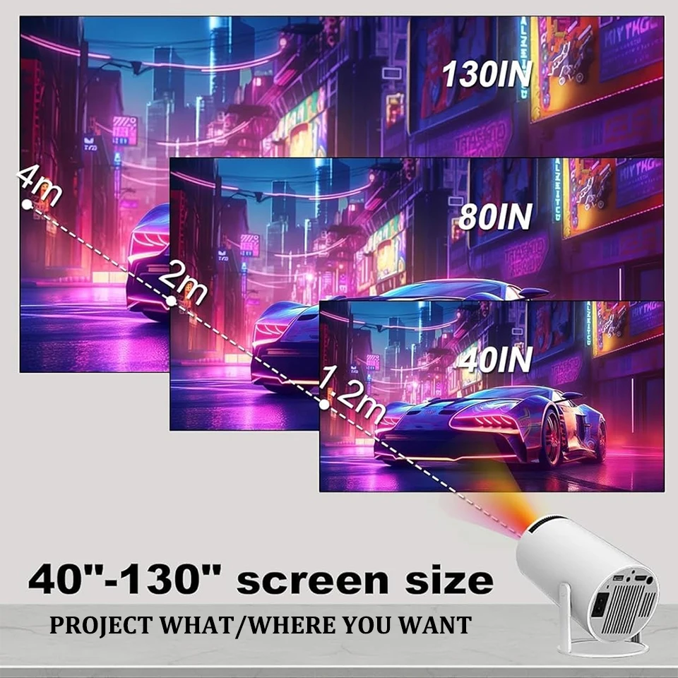 HT88 KaiAqua 4K Android 11 Mini Projector All Winner H713 Wifi6 BT5.0 260ANSI Cinema Home Auto Keystone 1080P Decoding Projector