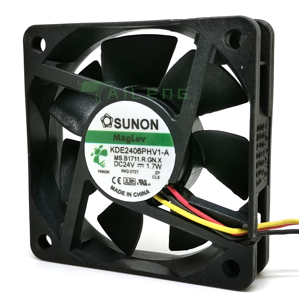 for SUNON KDE2406PHV1-A 6CM 60mm 1.7W 24V 6015 3 wire alarm cooling fan 60*60*15mm