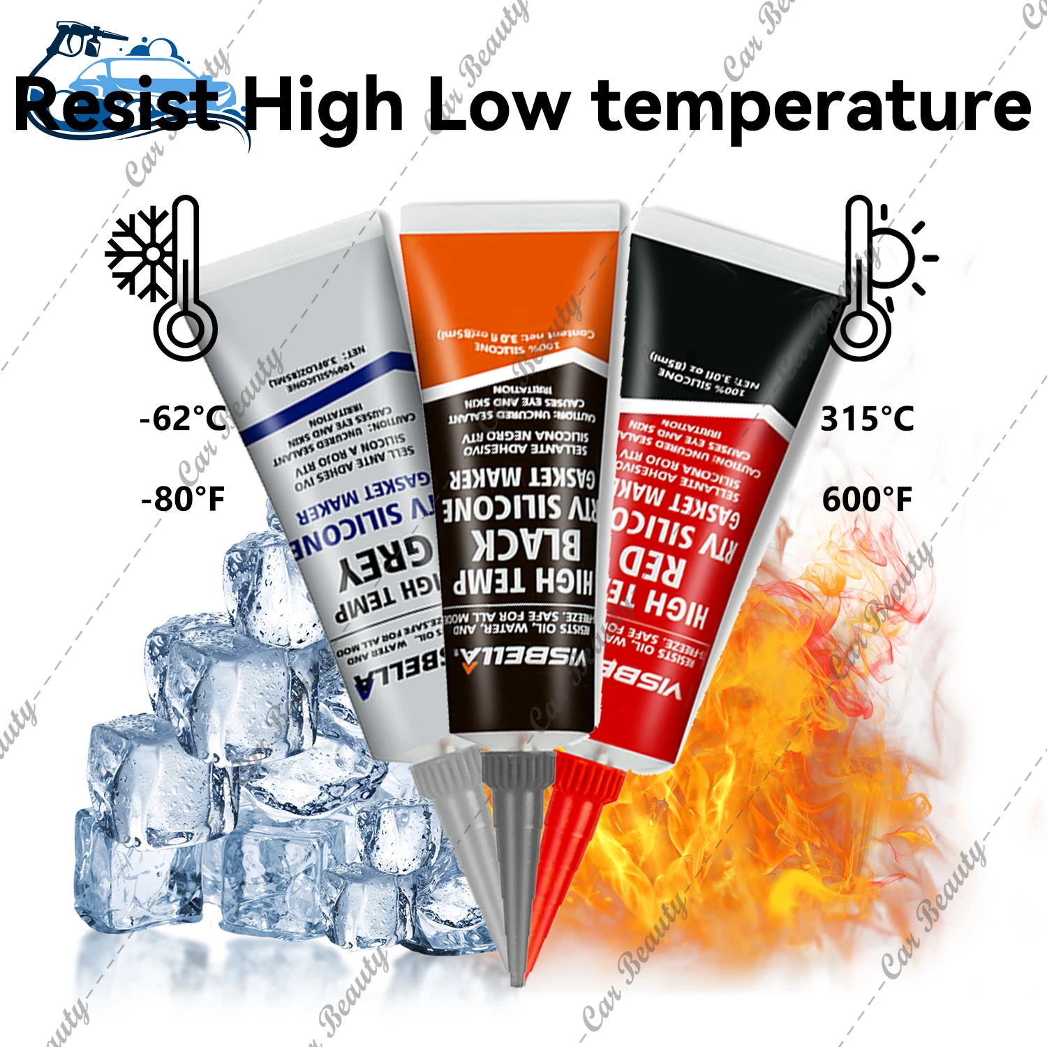 High Temperature Black RTV Silicone Gasket Maker Sealed Oil Resistant Waterproof Quick Dry for Bonding Automotive Engine Parts