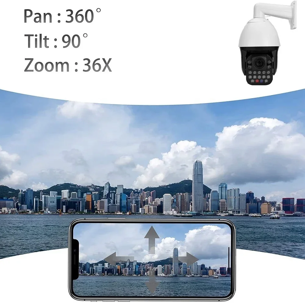 Outdoor 36X Zoom PTZ Camera 8MP H.265 PoE IP Speed Dome Camera 300M IR Night Vision CCTV Network Video Surveillance Camera