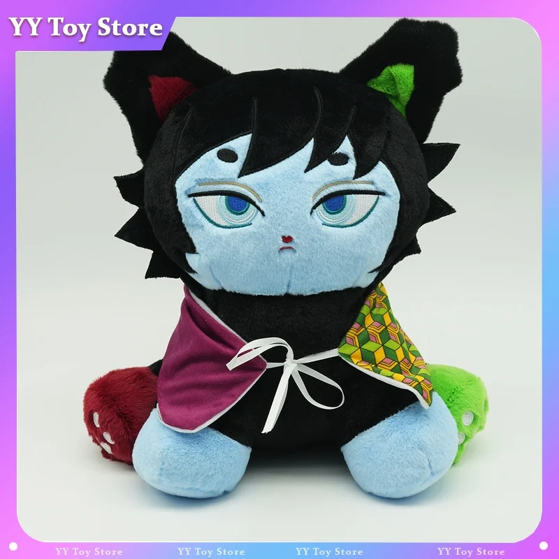 【En stock】Peluche de Demon Slayer, Kimetsu No Yaiba, Water Hashira, Giyu Tomioka, muñeco de peluche de gato, colección de adornos, regalo de cumpleaños