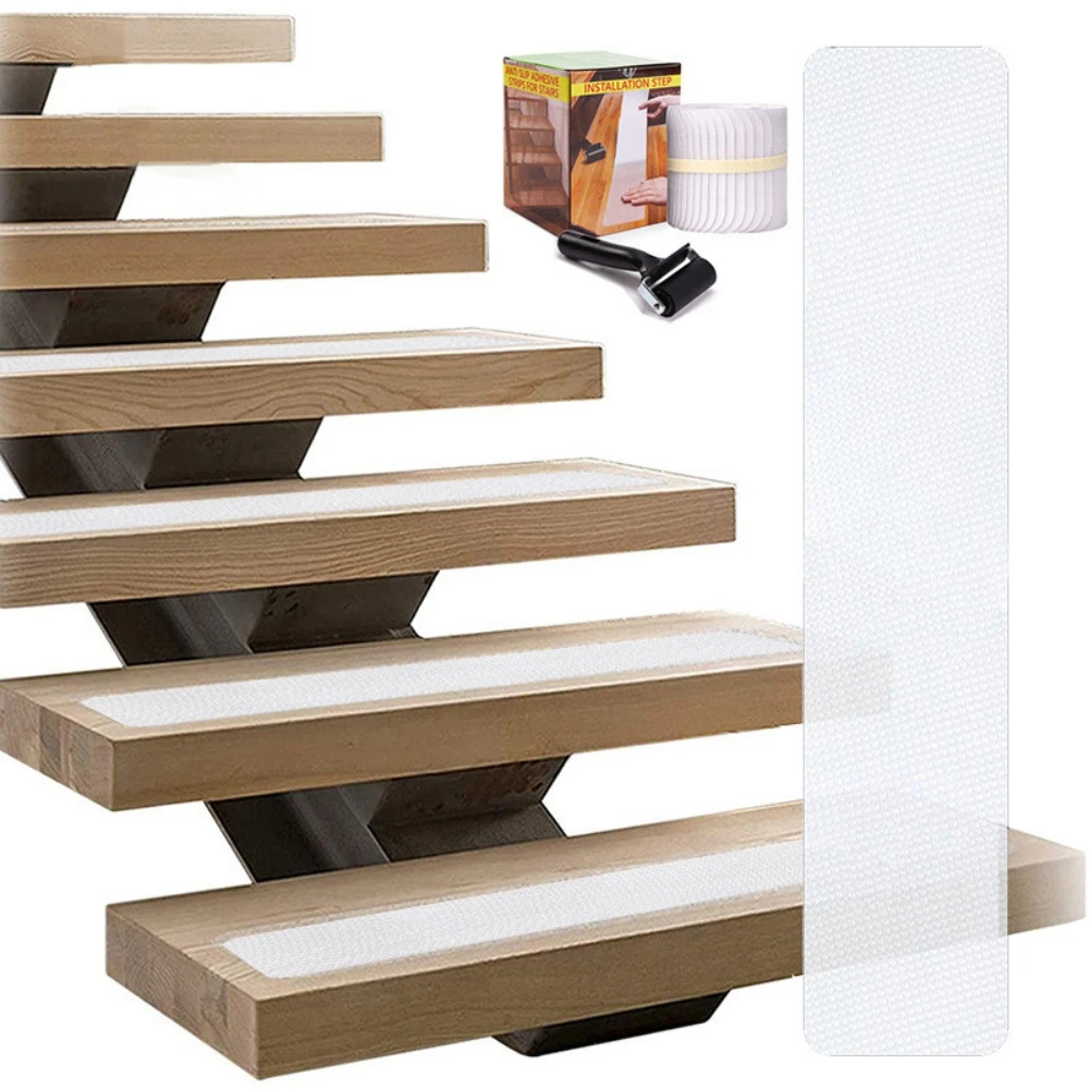 12/15/24pcs Stair Steps Anti-slip Sticker Bathtub PEVA Transparent Non-slip Paster Bathroom Shower Antiskid Tape Waterproof