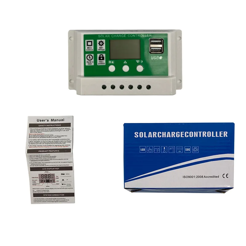 

Контроллер заряда солнечной батареи 10А-60А | Автоматический ЖК-дисплей 12 В/24 В | ШИМ для свинцово-кислотных/литиевых аккумуляторов | IP67