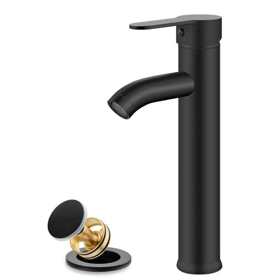 

Vessel Sink Faucet Modern Tall Bathroom Faucet Single Handle One Hole Stainless Steel Vanity Lavatory Rv Bowl Basin Mixer Tap wi