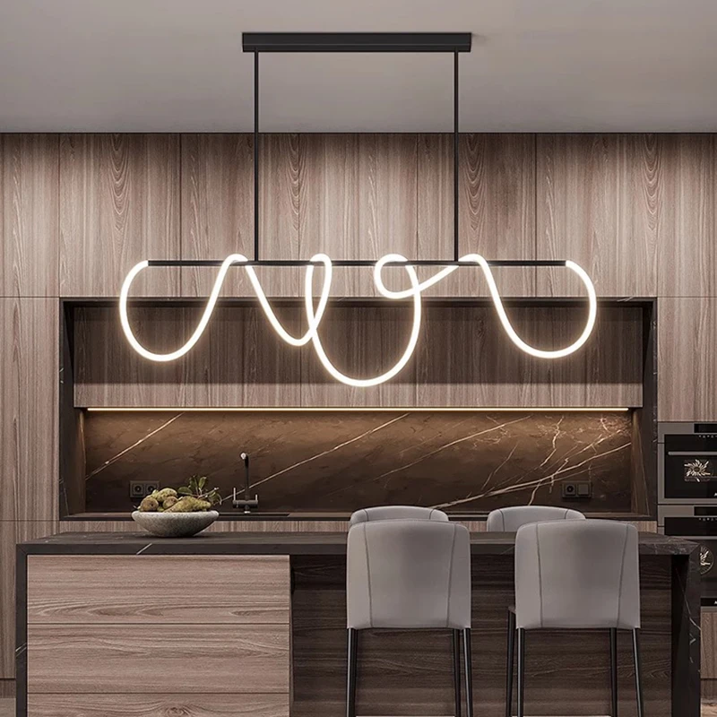 Candelabros de línea de decoración nórdica para el hogar, luces colgantes de brillo para comedor, lámparas colgantes para techo, accesorio de