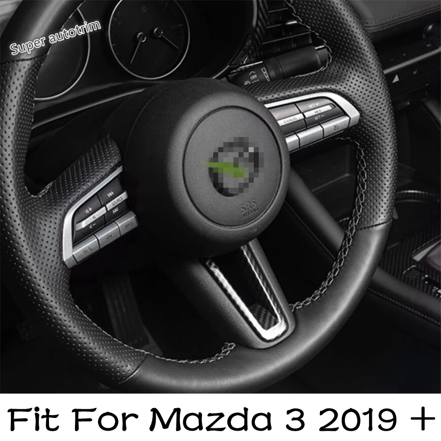 

Auto Center Steering Wheel Lower Cover Trim 1PCS Fit For Mazda 3 2019 - 2023 Carbon Fiber Look Interior Refit Accessories