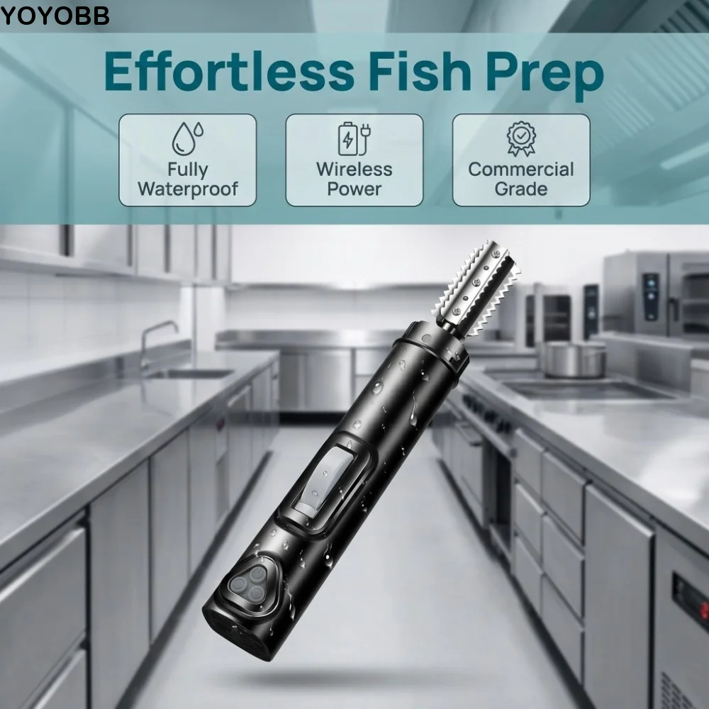 Cordless Electric Fish Scaler Left/Right Rotation 125W Electric Fish Scale Scraper Efficient Professional Fish Scale Remover