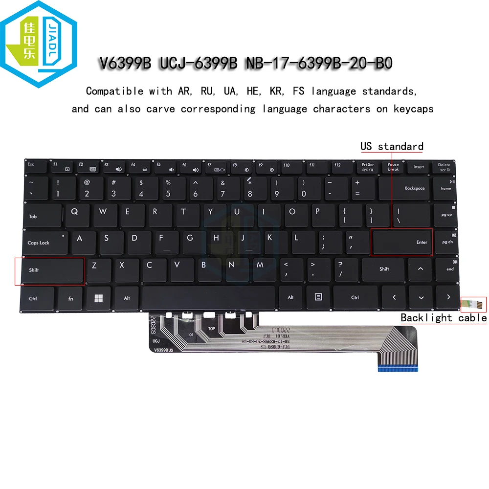

US Laptop Keyboard For V6399B UCJ-6399B NB-17-6399B-20-B0 MB3091003 F0087-003 Sony Vaio FE14 2022 VJFE44