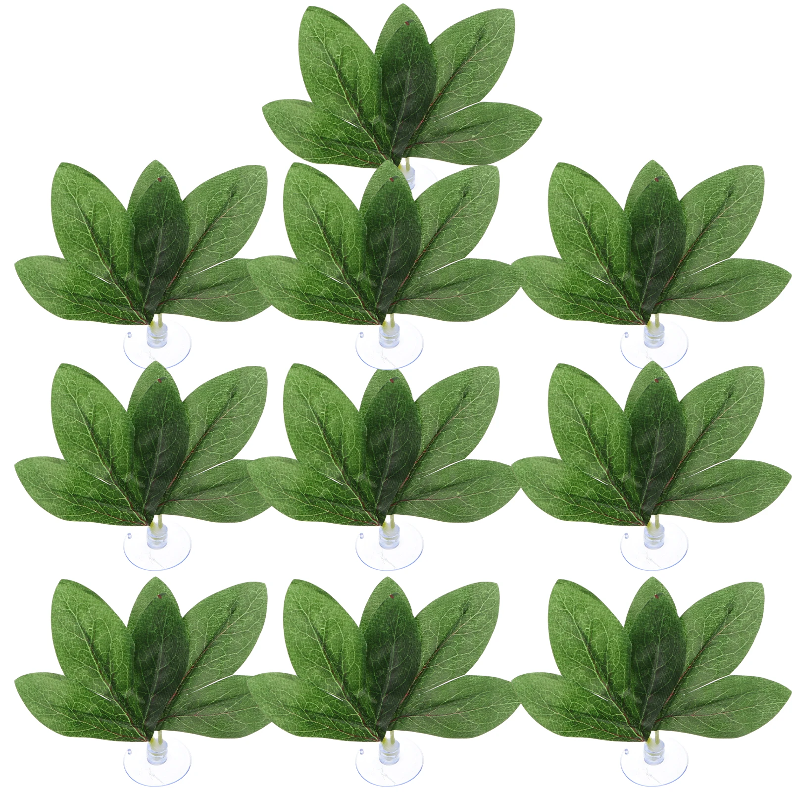 

10pcs Simulation Peony Leaves Natural Environment Reproduction Reptile Leaf Decor Pet Owners Garden Ornament