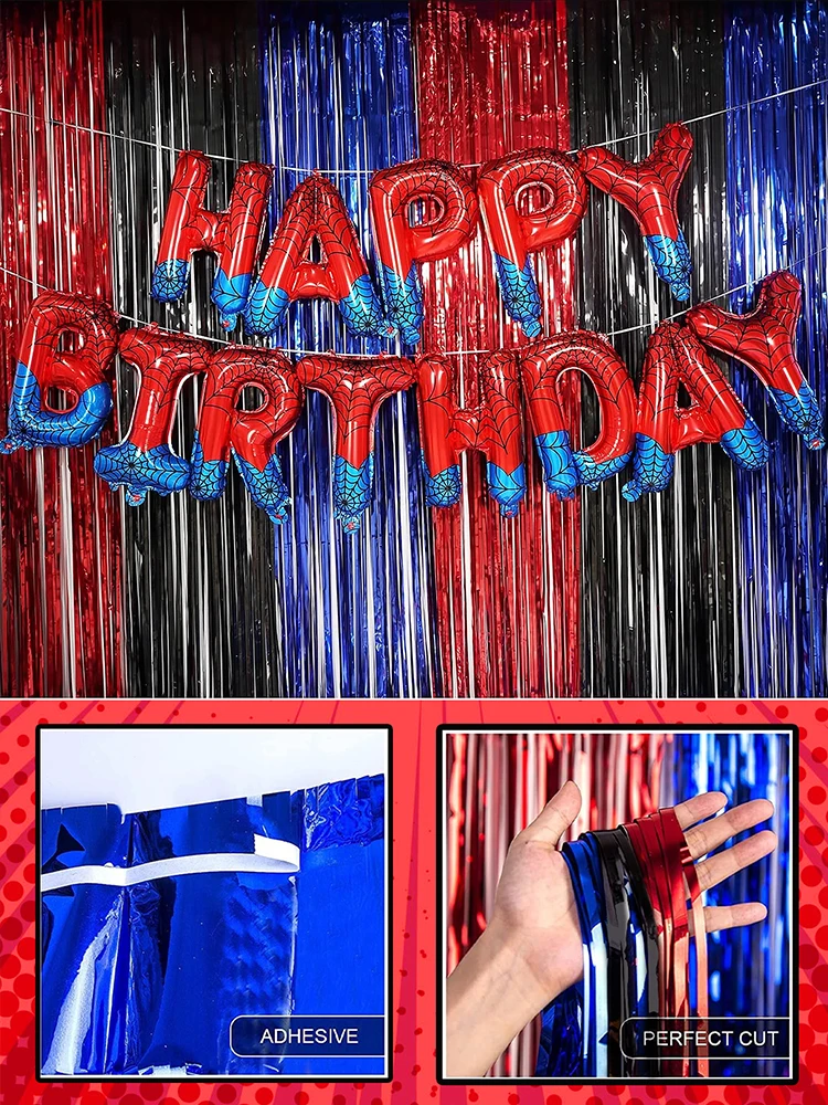 1/2/68-teiliges Geburtstagsset im Spinnen-Thema, Spinnen-Thema Happy Birthday Banner und Ballons, Jungen-Geburtstag, Halloween – Detail 6