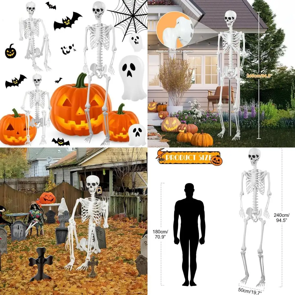 

Скелет Хэллоуина в натуральную величину с реалистичными костями и позитивными суставами