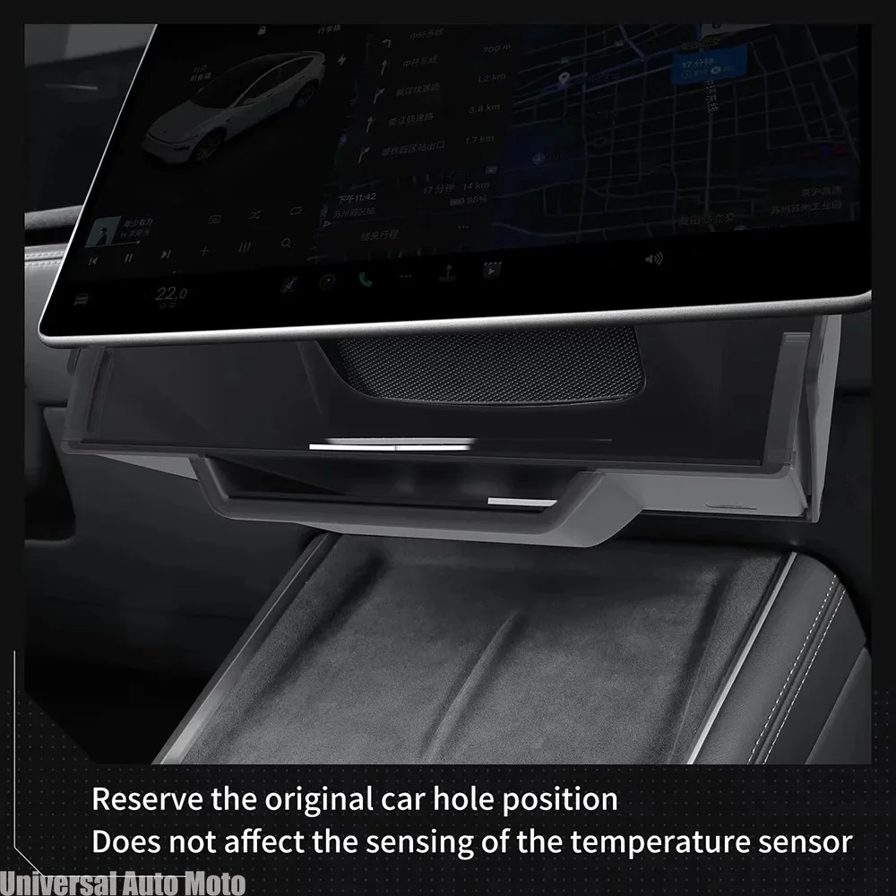 for Tesla Model YL/Y Juniper/Model 3 Highland 2025 Car Storage Box Hidden Storage Organizer Under Central Control Screen Tray view 5