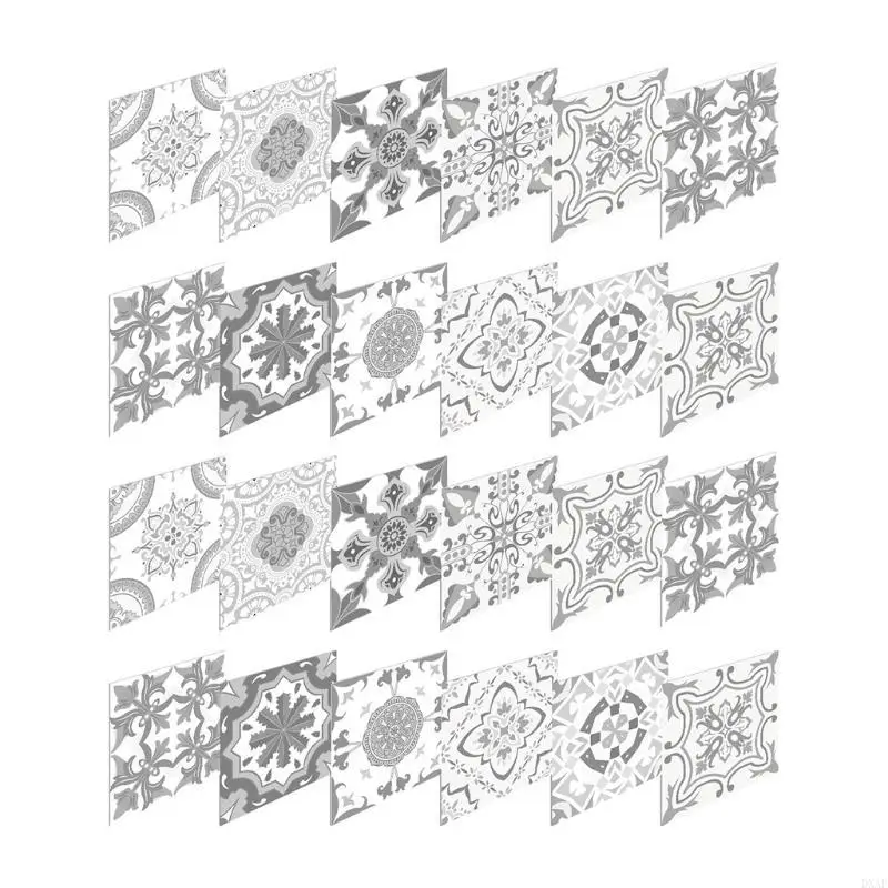 DXAF 10pcs Mandala Backsplash Azulejos Palabra