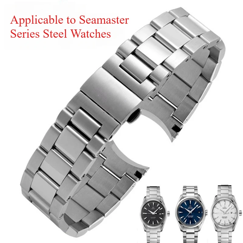 

20MM Seamaster Men's Watch Strap Solid Steel Strap Suitable for Omega Seamaster Series Steel Bracelet Men's Watch Strap