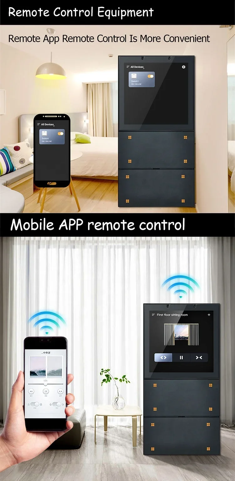 UEMON Smart Home 4 pollici Android 8.1 Controller musicale di sottofondo Tuya WiFi 4 Gang Zigbee Switch Pannello di controllo del sistema Smart Home