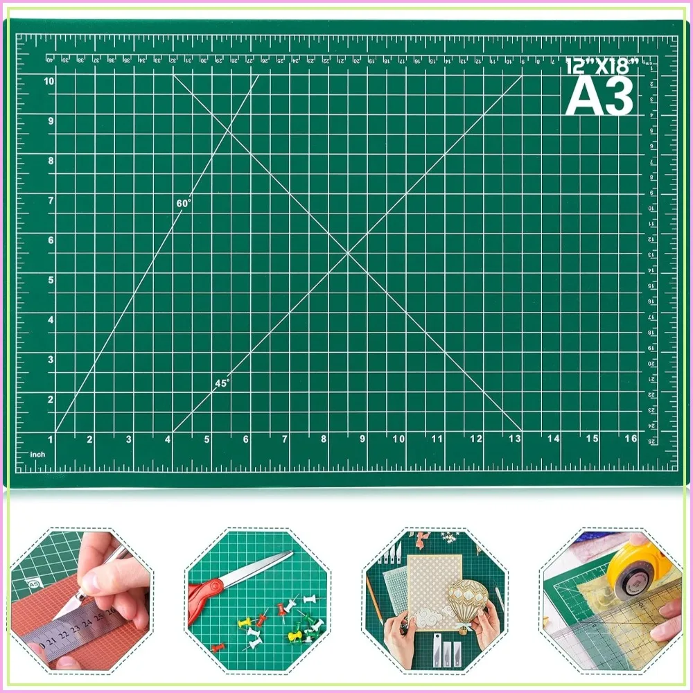 

Self Healing Sewing Mat, 12x18 Inch Rotary Cutting Mat Double Sided 5-Ply Craft Cutting Board for Sewing Crafts Hobby Fabric Precision Scrapbooking