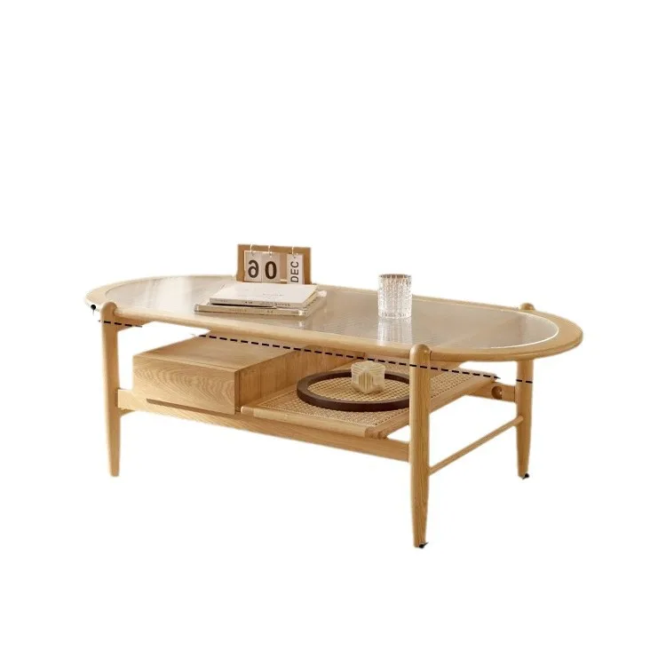 Nordic Japanese pure solid wood coffee table, home low table modern and simple