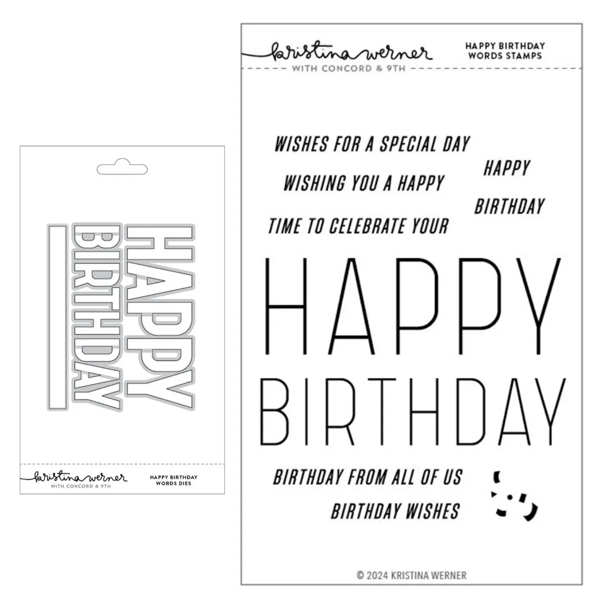 Happy Birthday Words 9th New Die Stamps Stencils Set Loved Missed Live in the Meow Puppy Paw-Ty Banner Die DIY Scrapbooking Card