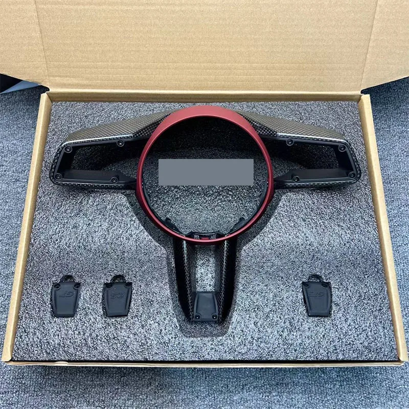 

For Porsche 2022 2023 2024 911 992 Carrera Targa Turbo Genuine Carbon Fiber Interior Cover Steering Wheel Trim Matte & Glossy