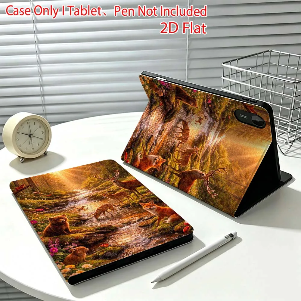 Cute forest animals Fashion For Xiaomi Poco Redmi Pad 8 2 4 C1 6 6S 7 7S SE 9.7 14 11 11.2 Inch Pen Tray Tablet Case 2