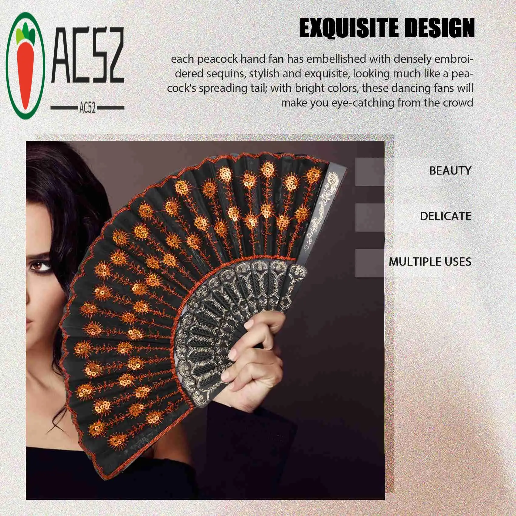 

AC52-12 шт. складные веера из ткани с блестками, ручные веера с павлином, цветочные кружевные веера, ручные складные веера для женщин, свадебная вечеринка