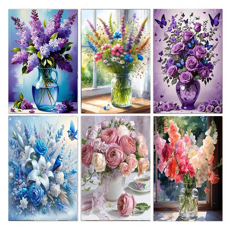 AB Diamond Diamond Painting Blumen 5D Diamantmalerei für Erwachsene und Anfänger Diamond Painting Set DIY Mosaik-Set