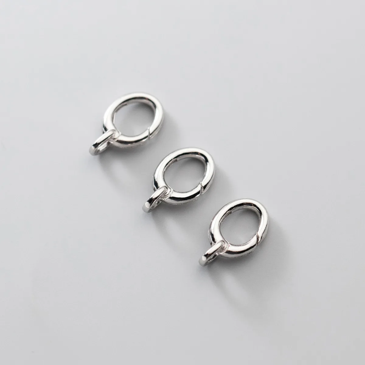 1pc/Lot 925 Sterling Silver Oval Spring Clasp Hooks 4 Colors Necklace Bracelets End Buckle Connector DIY Jewelrys Accessories