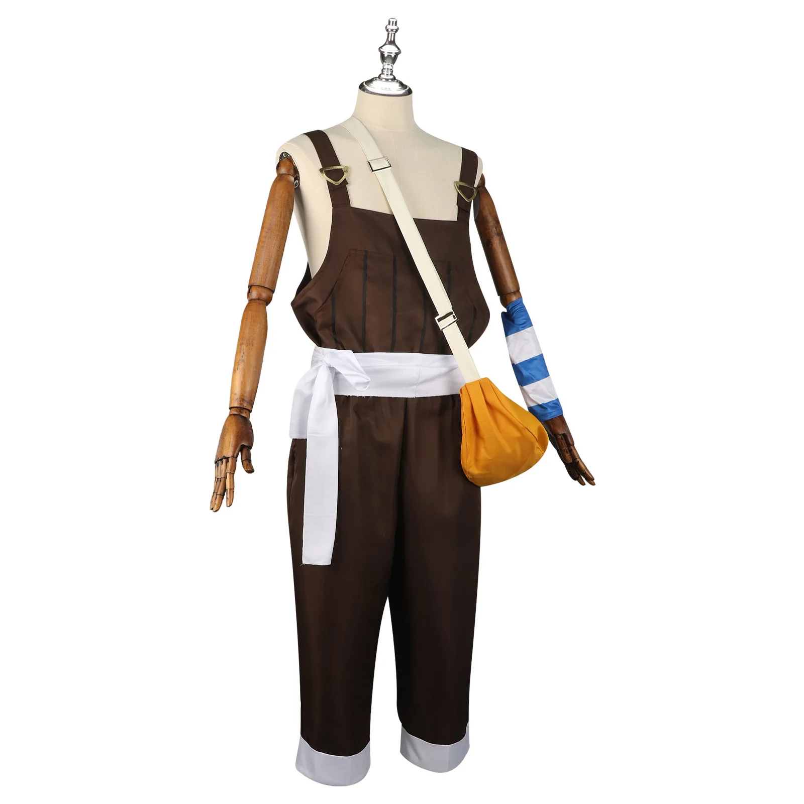 Anime UUsopp Cosplay Costume Brown Rompers Uniform T-shirt Scarf Full Set Adult Man Carnival Halloween Suit 5PCS Accessories view 6