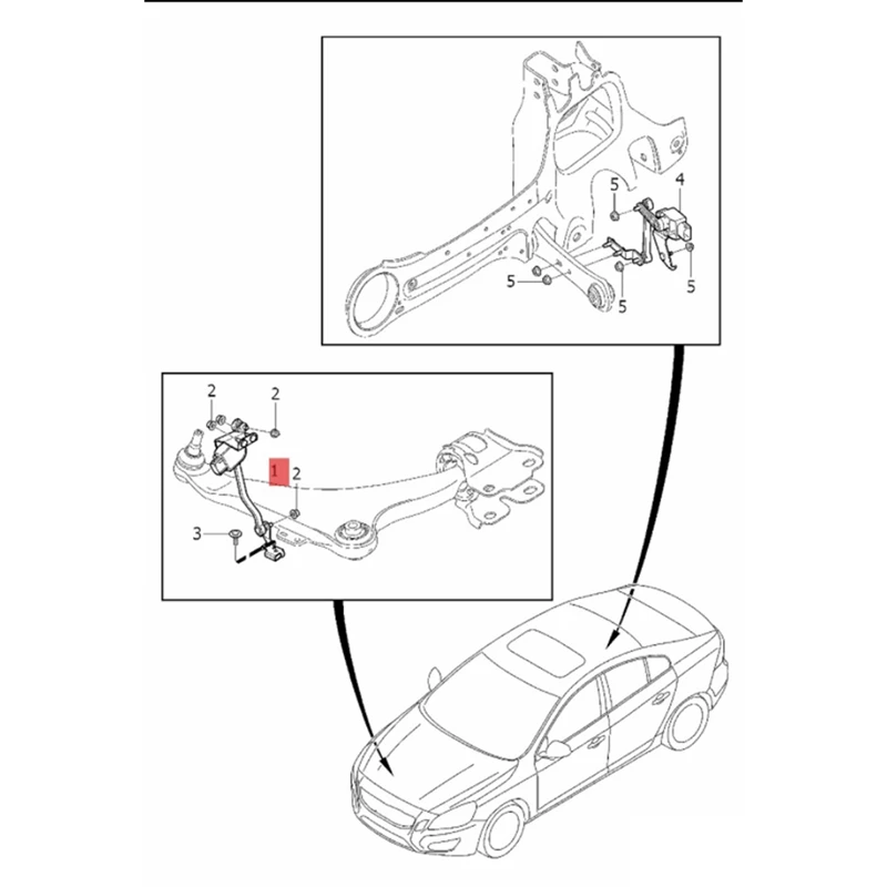 31288272 Headlight Level Sensor Right Front For Volvo S60 S60L V60 V70 S80 S80L XC60 XC70 08-18 Height Sensor 30782819